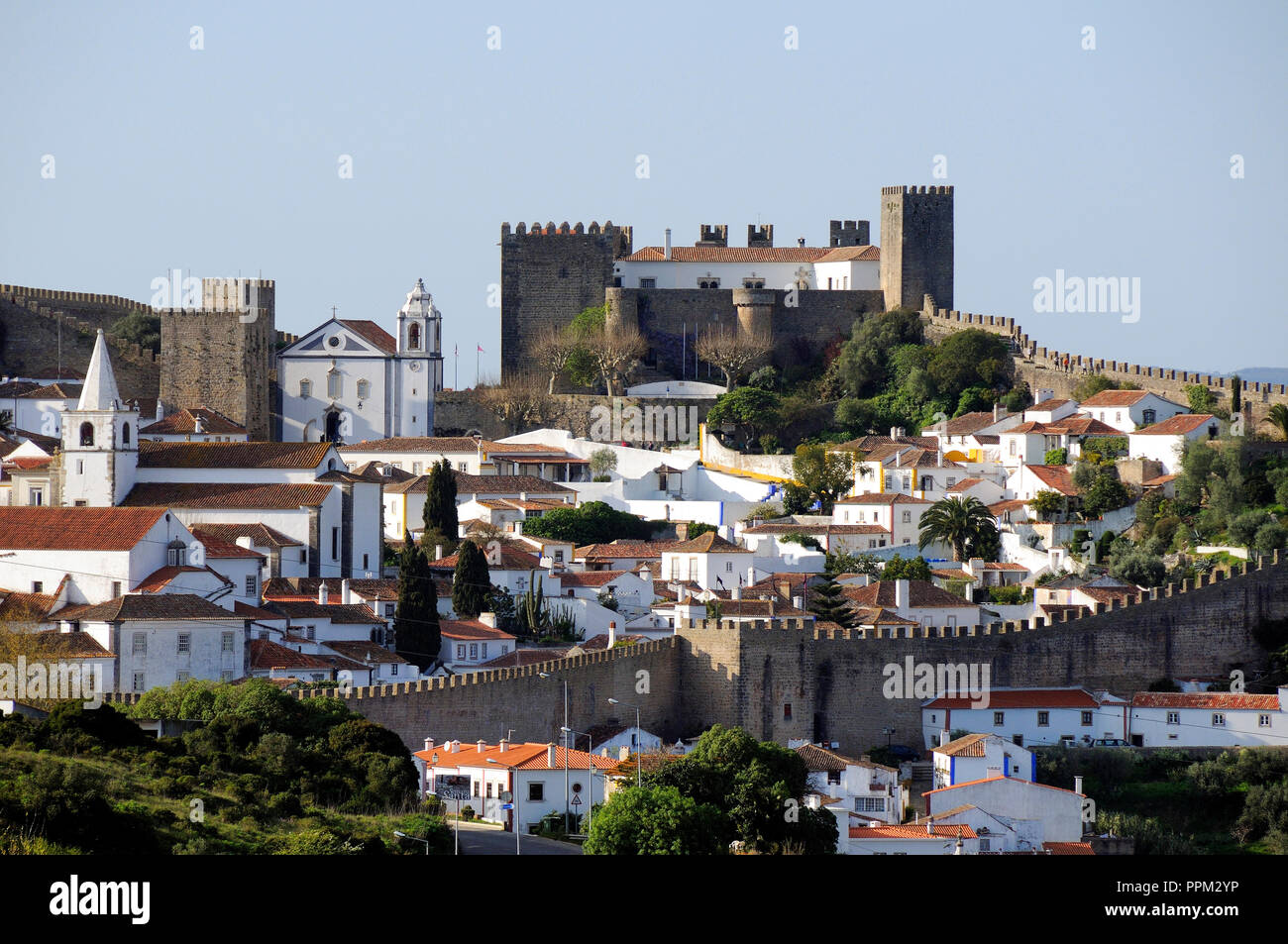 Óbidos, l'un des plus pittoresques villages médiévaux au Portugal, depuis le 12ème siècle. Banque D'Images