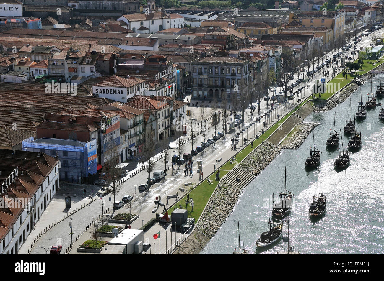 Bateaux Rabelos à Vila Nova de Gaia. Le fleuve Douro, Portugal Banque D'Images