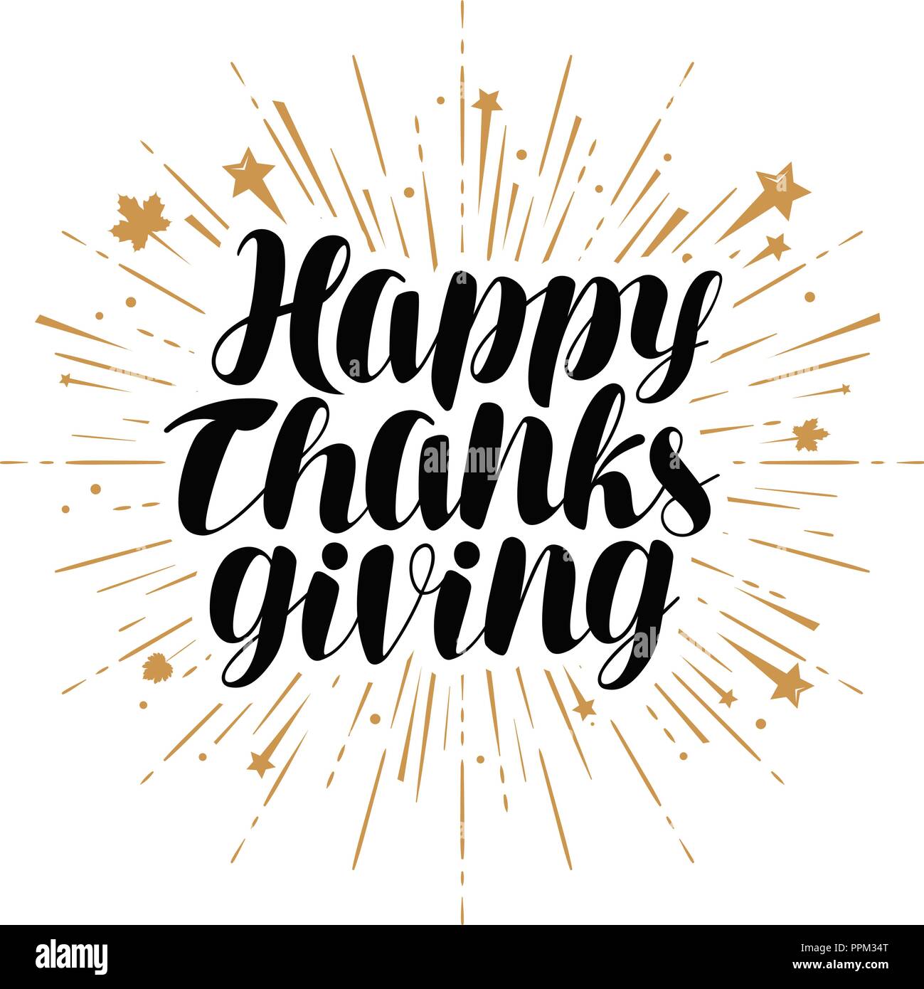 Happy Thanksgiving, carte de vœux. Lettres manuscrites vector Illustration de Vecteur
