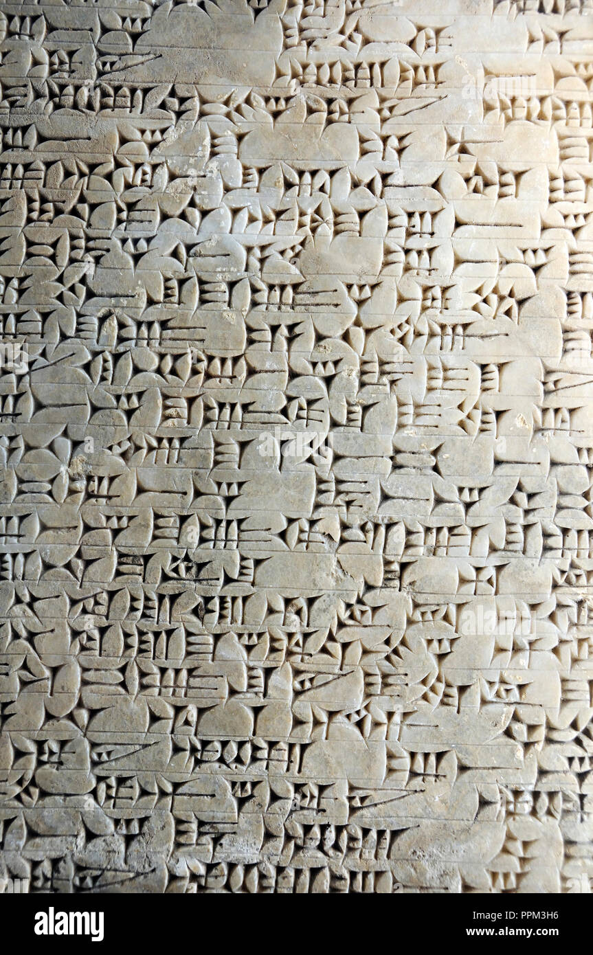 L'écriture cunéiforme. Babylone. Musée de Pergame. Berlin, Allemagne Banque D'Images