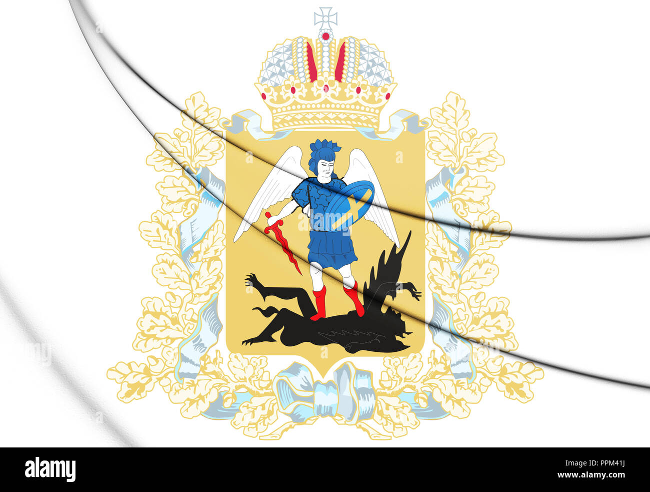 L'oblast d'Arkhangelsk 3D Coat of Arms, la Russie. 3D Illustration. Banque D'Images