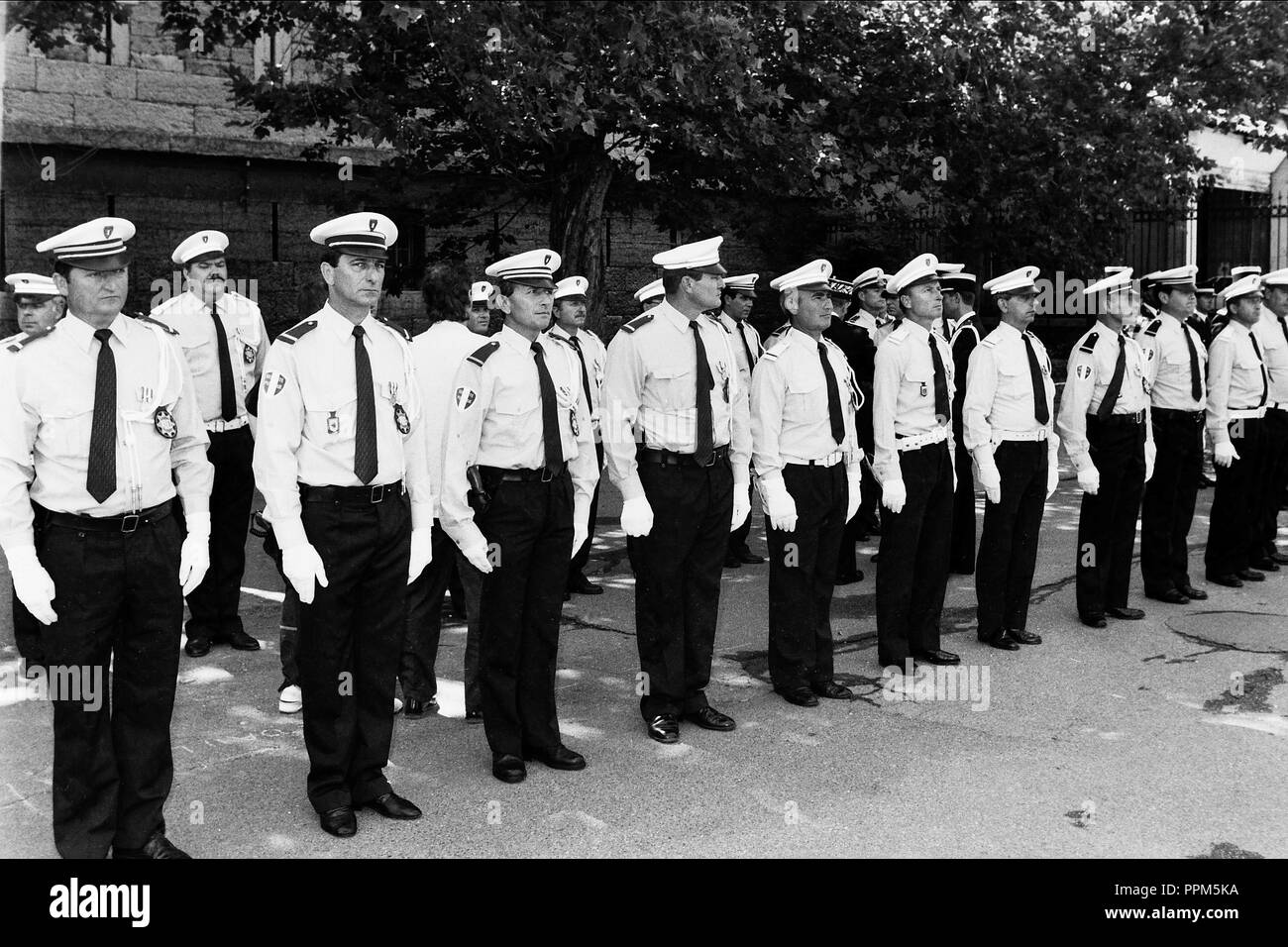 Cérémonie à la caserne de la Police nationale de Montluc, Lyon, France Banque D'Images