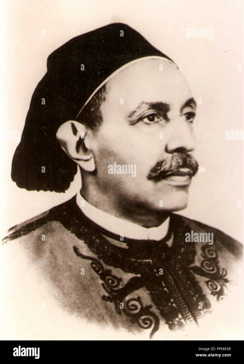 Idris (El Sayyid Muhammad Idris Prince bin Muhammad al-Mahdi comme-Senussi, 1889 - 1983), chef religieux et politique de la Libye qui ont servi en tant qu'émir de Cyrénaïque et ensuite comme le roi de la Libye de 1951 à 1969 Banque D'Images
