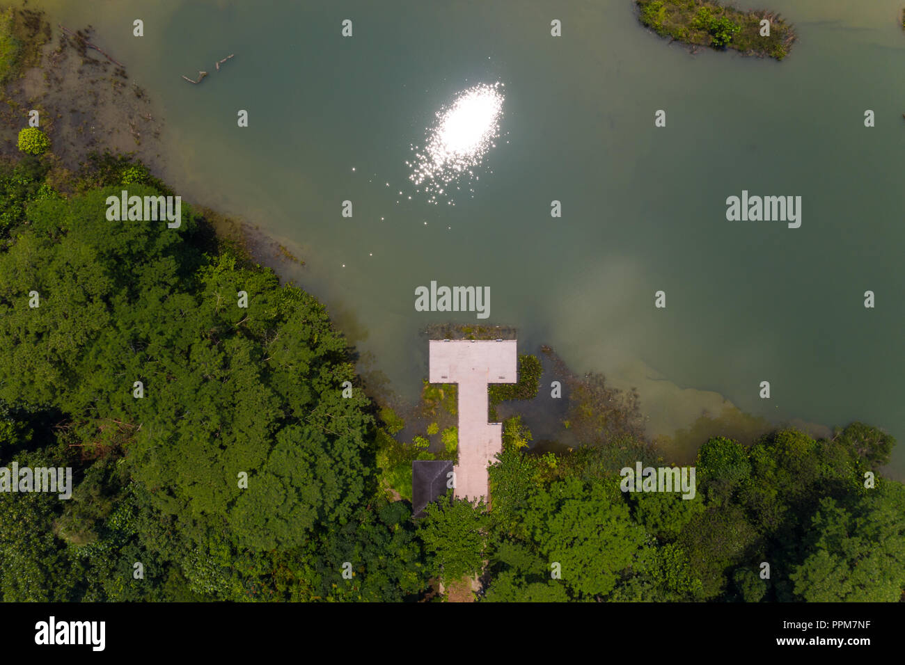 Vue aérienne de la carrière de Singapour. Asie. Banque D'Images