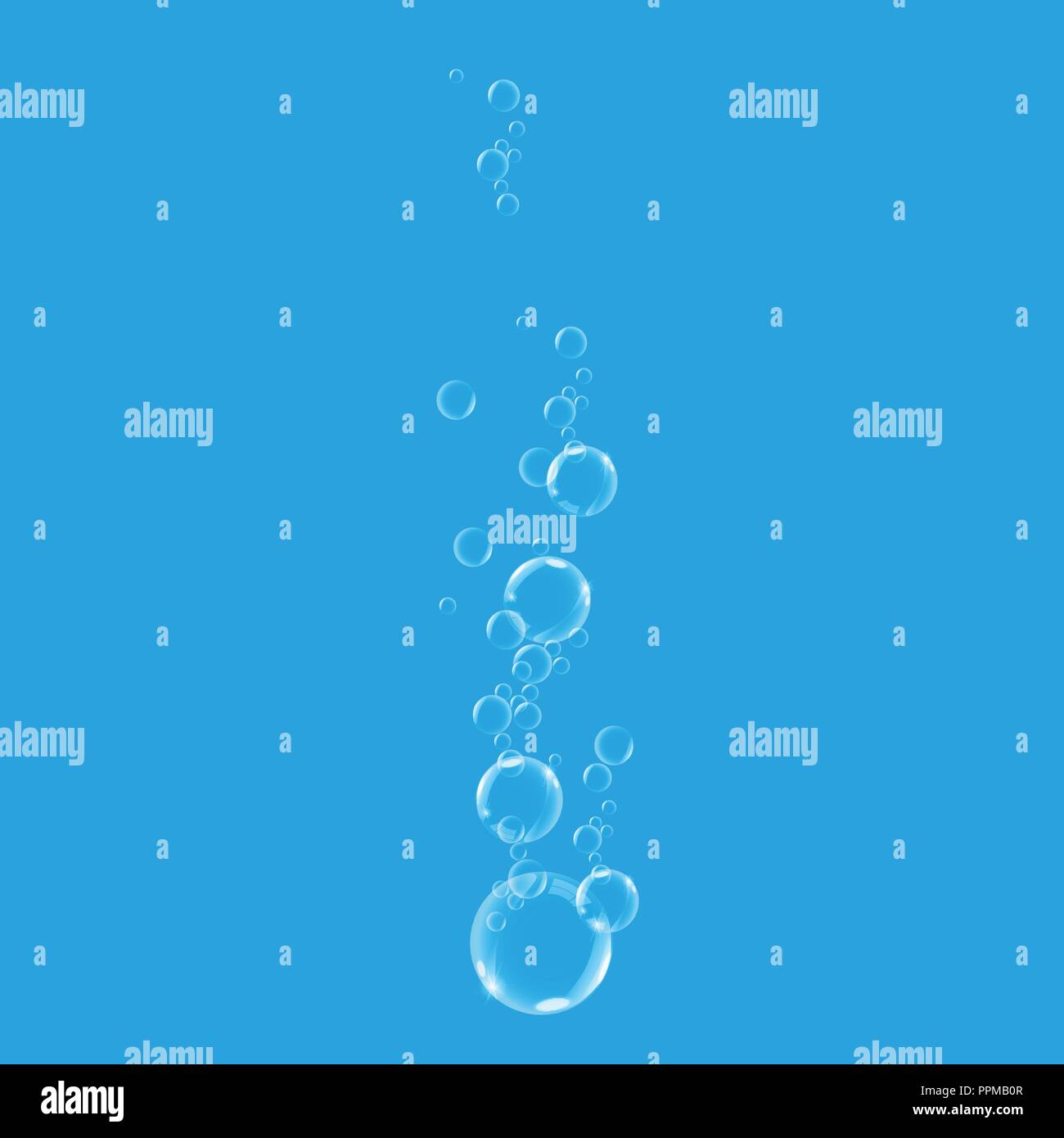 Qualité brillant groupe de bulles passant de bas en haut. Vector illustration. Illustration de Vecteur