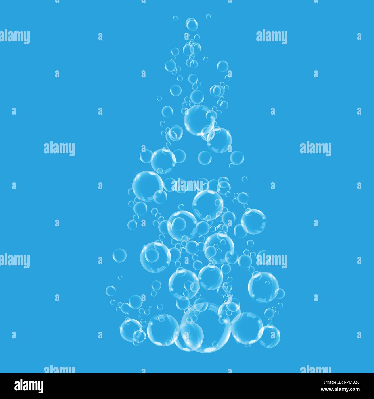 Qualité brillant groupe de bulles passant de bas en haut. Vector illustration. Illustration de Vecteur