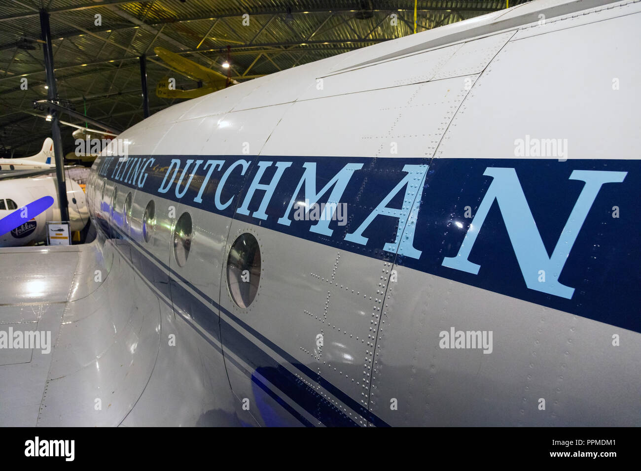 Ex KLM Lockheed L-749 Constellation sur l'affichage à l'Aviodrome le parc à thème de l'Aviation. Banque D'Images