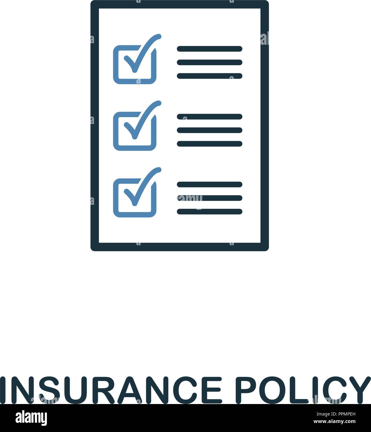 L'icône d'assurance en deux couleurs. L'icône de style de ligne de l'assurance collection. UX et l'interface utilisateur. Assurance premium parfaite Pixel icône. Pour le web Illustration de Vecteur