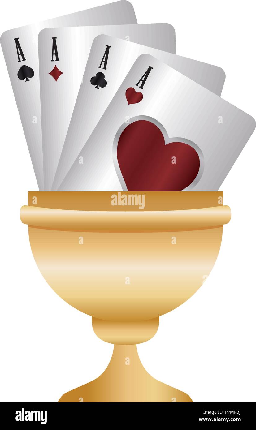 Casino Poker gold trophy cup cartes as vector illustration Image  Vectorielle Stock - Alamy