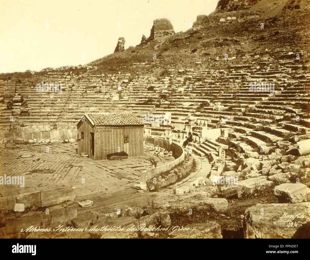 Félix Bonfils (1831-1885) - Athènes - Théâtre de Dyonisus sur 1868-1875. Banque D'Images