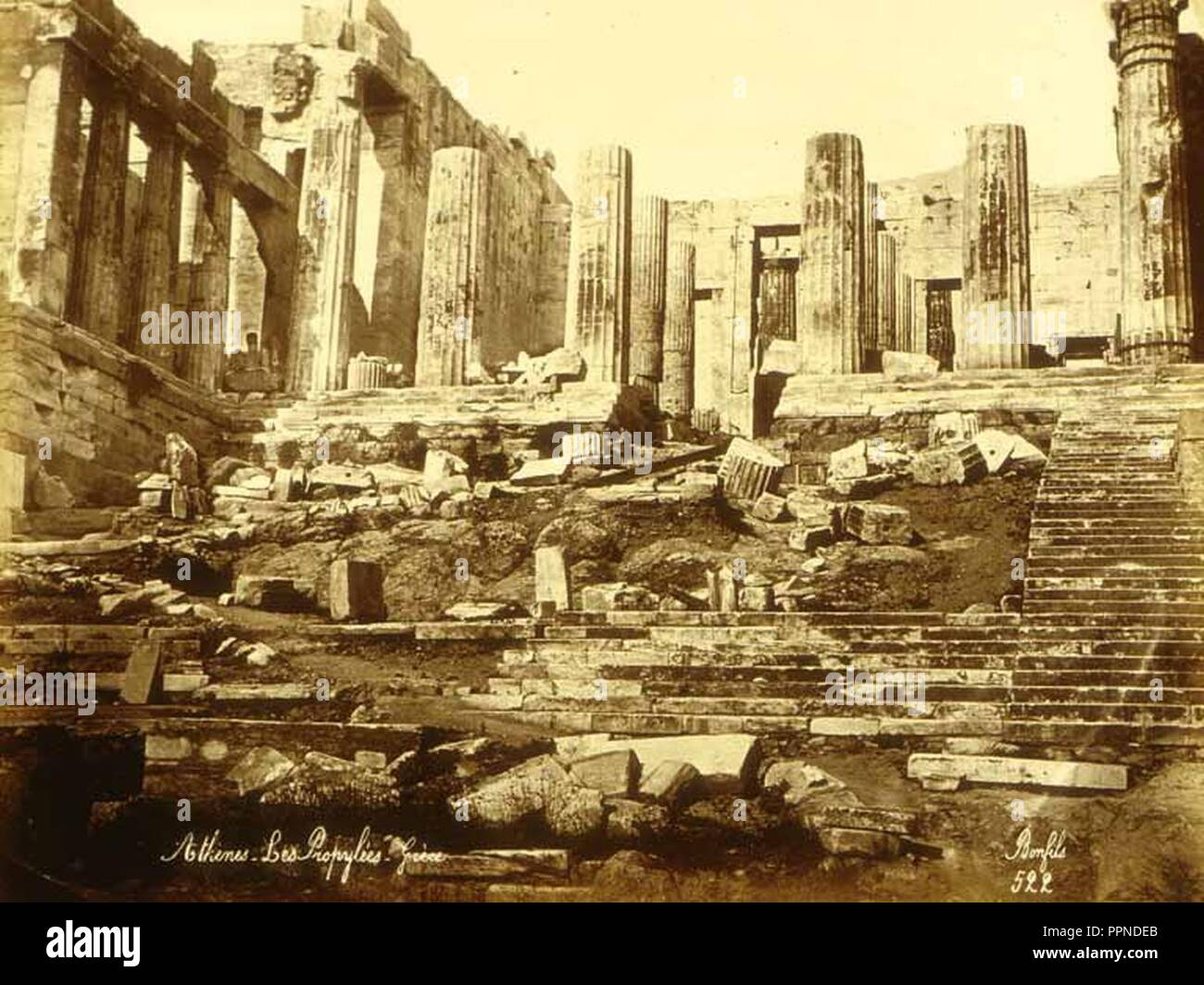 Félix Bonfils (1831-1885) - extérieur Propylaia 1868-1875. Banque D'Images