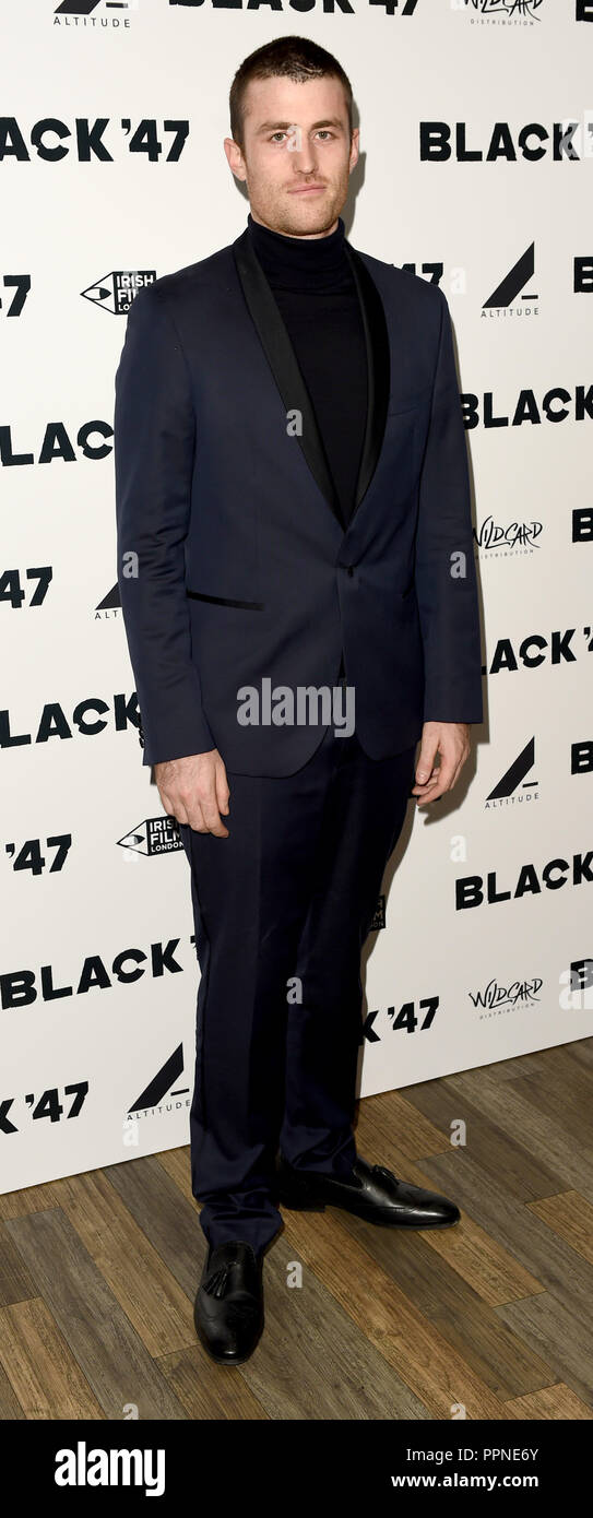 La photo doit être crédité ©Presse Alpha 079965 26/09/2018 James Frecheville à Black 47 projection de gala spécial tenu à Odeon Covent Garden, Londres Banque D'Images