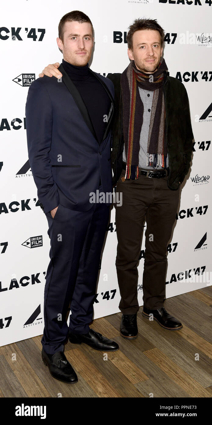 La photo doit être crédité ©Presse Alpha 079965 26/09/2018 James Frecheville et Lance Daly à Black 47 projection de gala spécial tenu à Odeon Covent Garden, Londres Banque D'Images