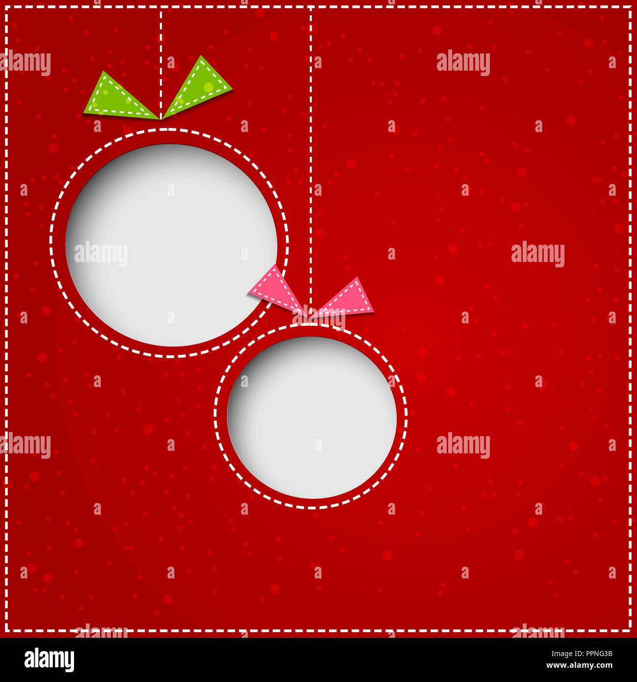 Résumé des boules de Noël à partir de papier découpées sur fond rouge. Illustration de Vecteur