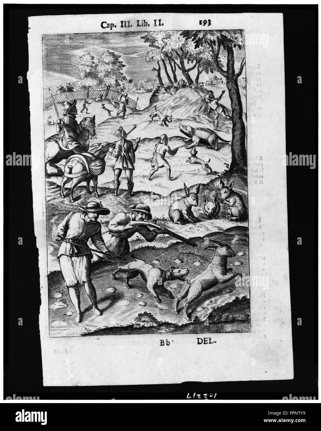 Illustration de livre) - scène de chasse Bb. del Banque D'Images