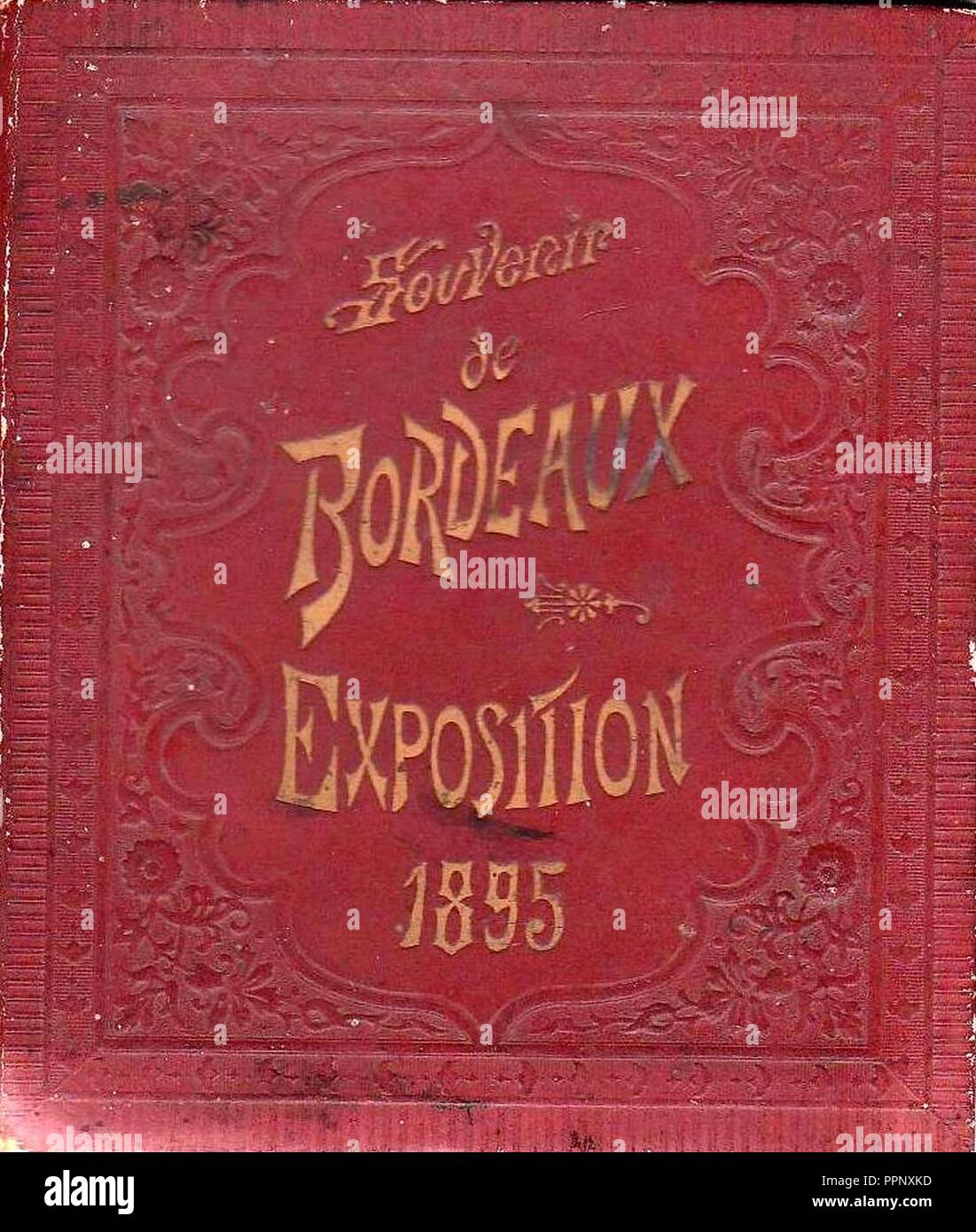Exposition Bordeaux 1895 - couverture album photos 5. Banque D'Images