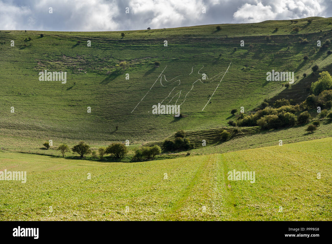 Long Man de Wilmington Cuckmere Valley dans près de Eastbourne Banque D'Images