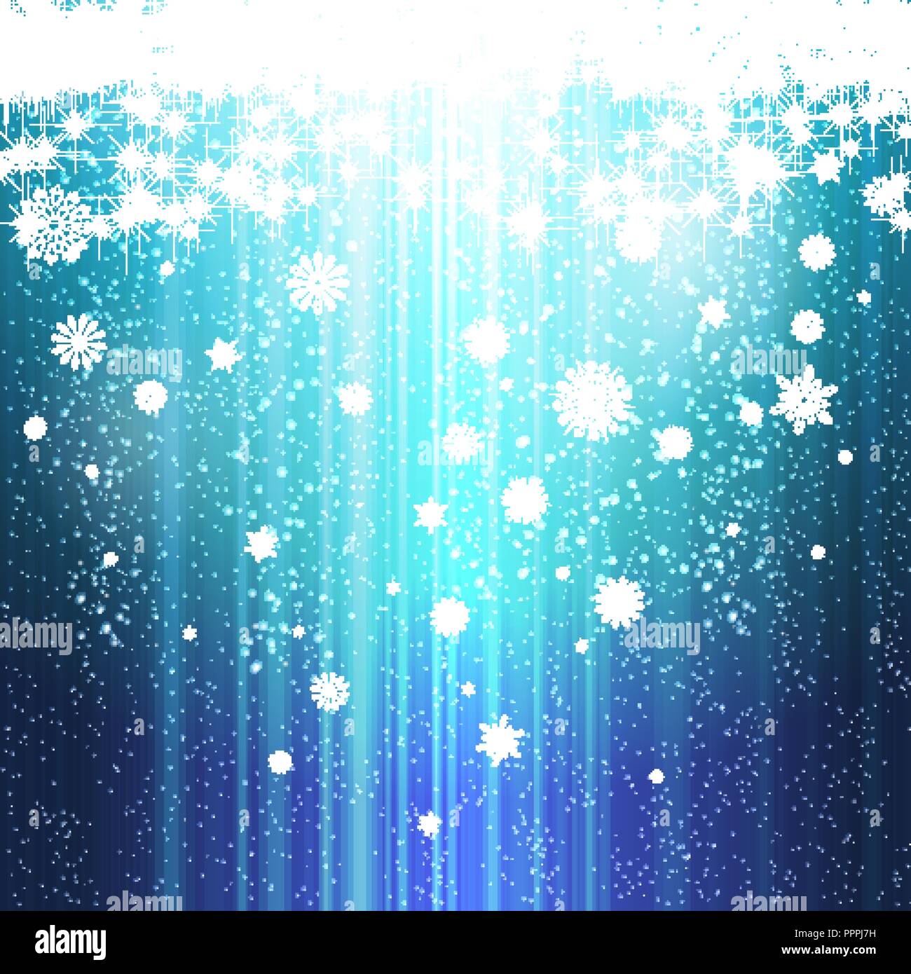 Abstract Light fond de Noël avec la neige et les étoiles Illustration de Vecteur