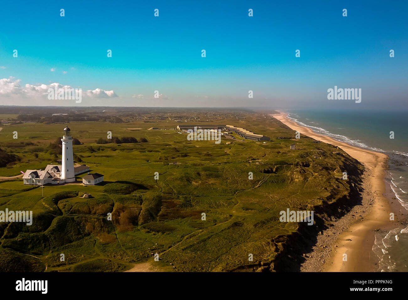 Phare, Hirtshals, Danemark, Jylland Banque D'Images