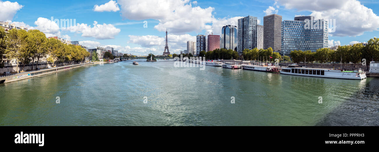 Vue panoramique du front de Seine - Paris, France Banque D'Images