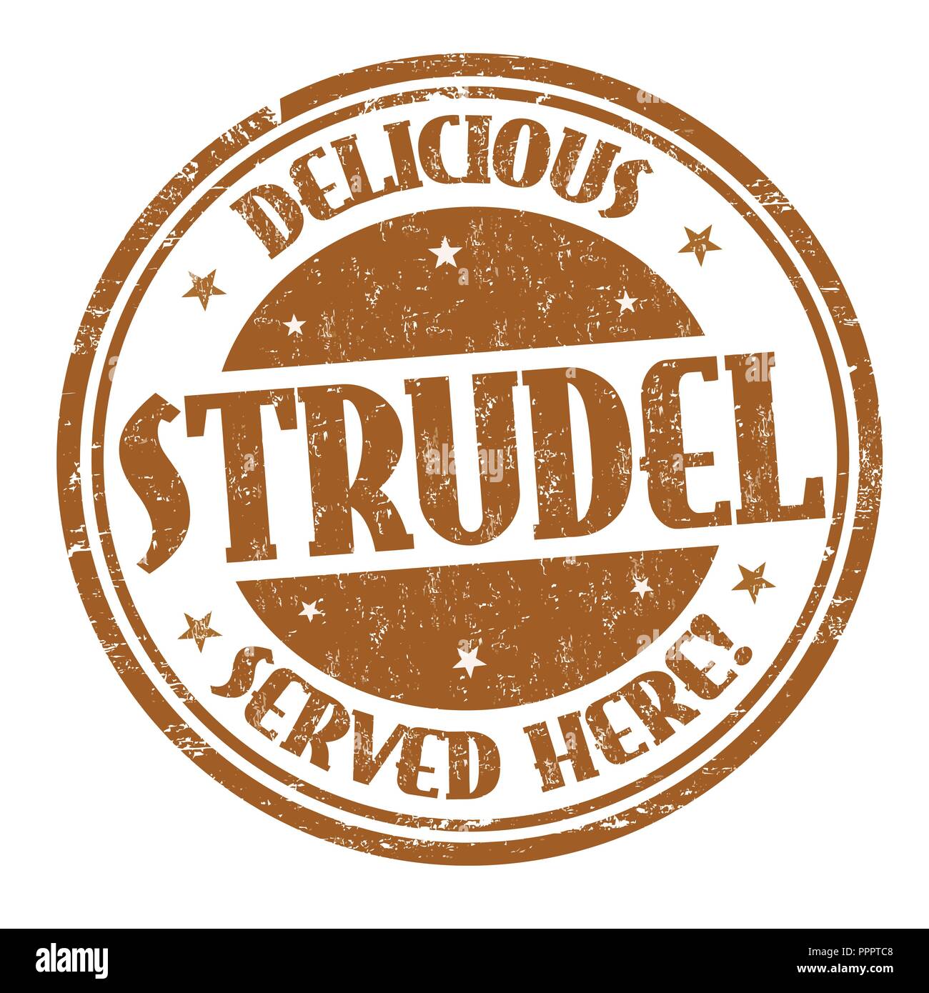 Délicieux strudel signer ou apposer sur fond blanc, vector illustration Illustration de Vecteur
