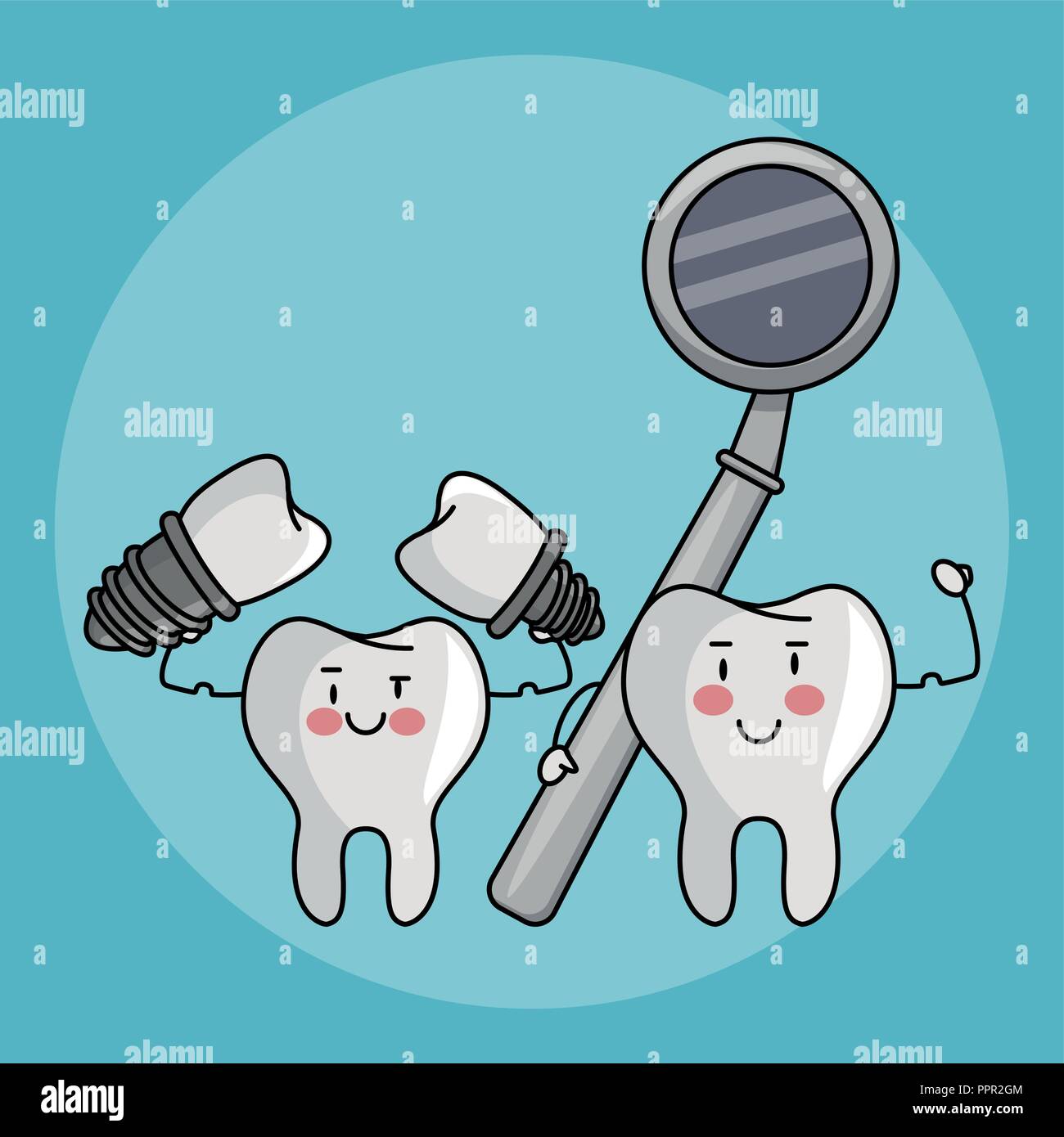 Caricatures de soins dentaires Illustration de Vecteur