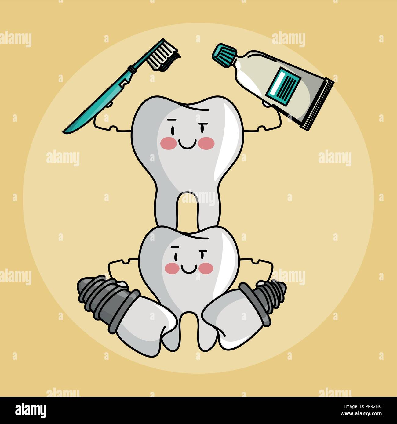 Caricatures de soins dentaires Illustration de Vecteur