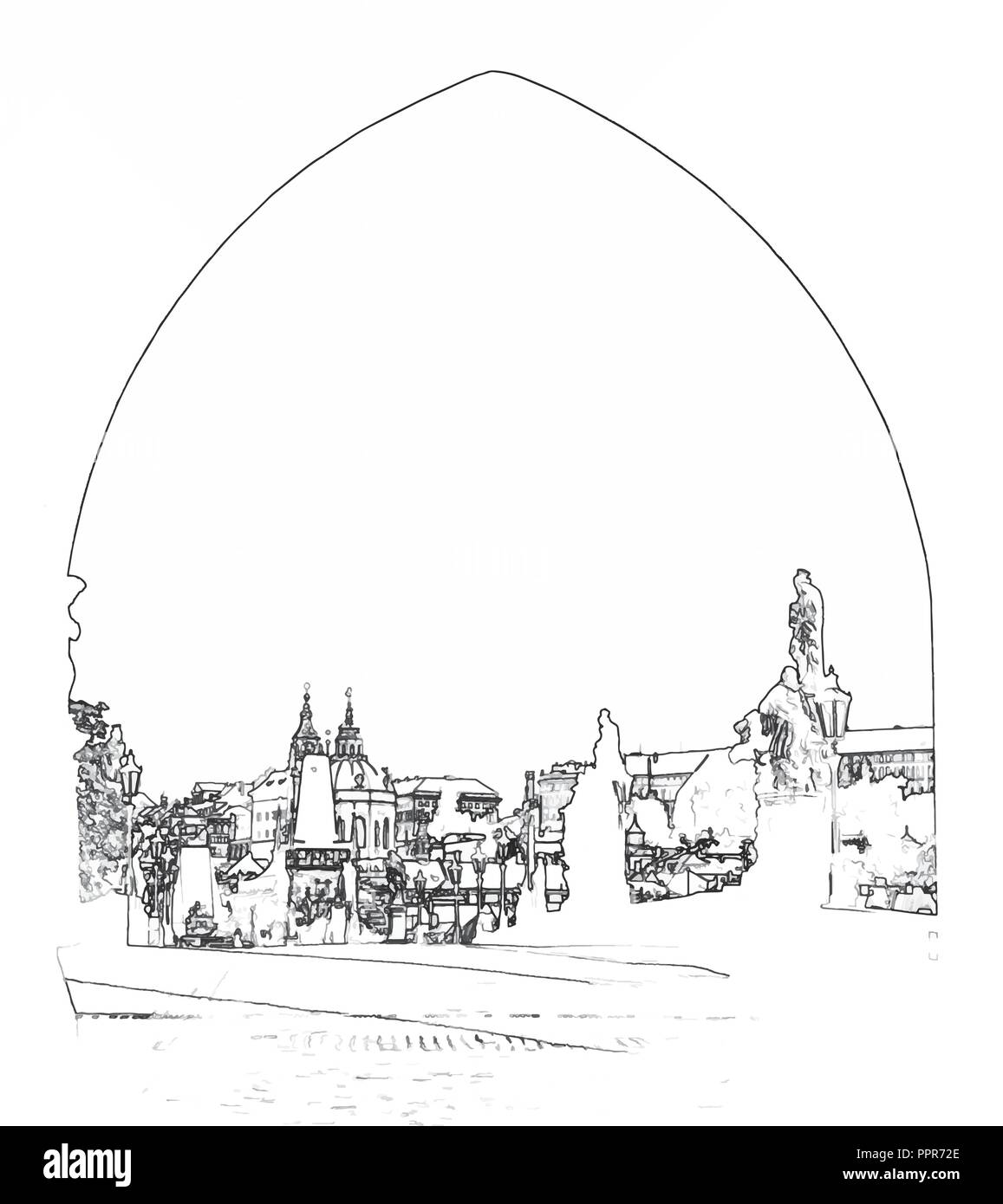 Vector Illustration du pont Charles à Prague Illustration de Vecteur
