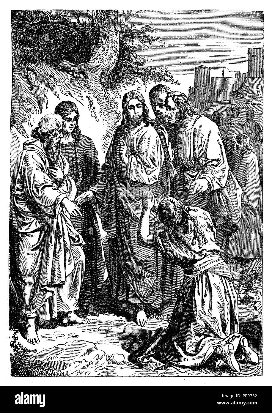Jésus guérit la fille d'une malade mentale, 1879 Chananäerin Banque D'Images