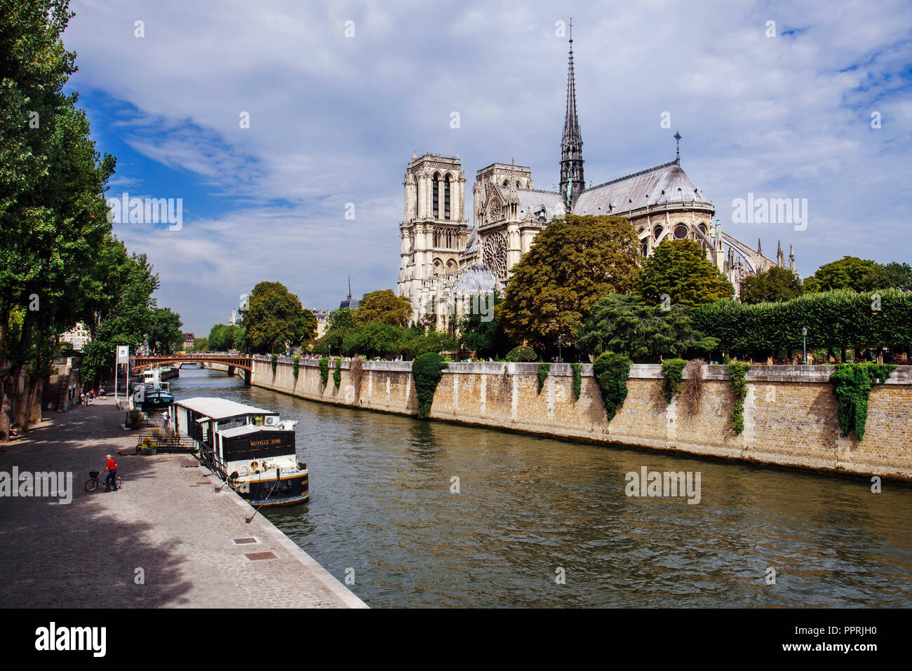 Barrage de la cathédrale Notre-Dame de Paris, vue avant Banque D'Images