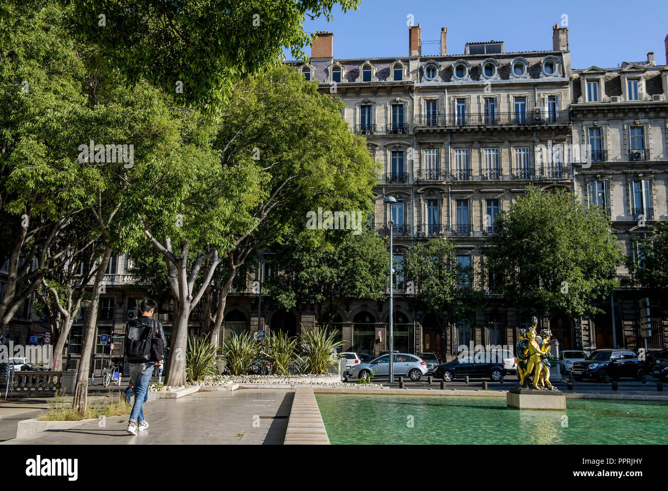 Marseille (sud-est de la France) : propriétés dans le centre-ville, dans la rue "cours Puget', dans le 6e arrondissement (6e arrondissement). De style Haussmann Banque D'Images