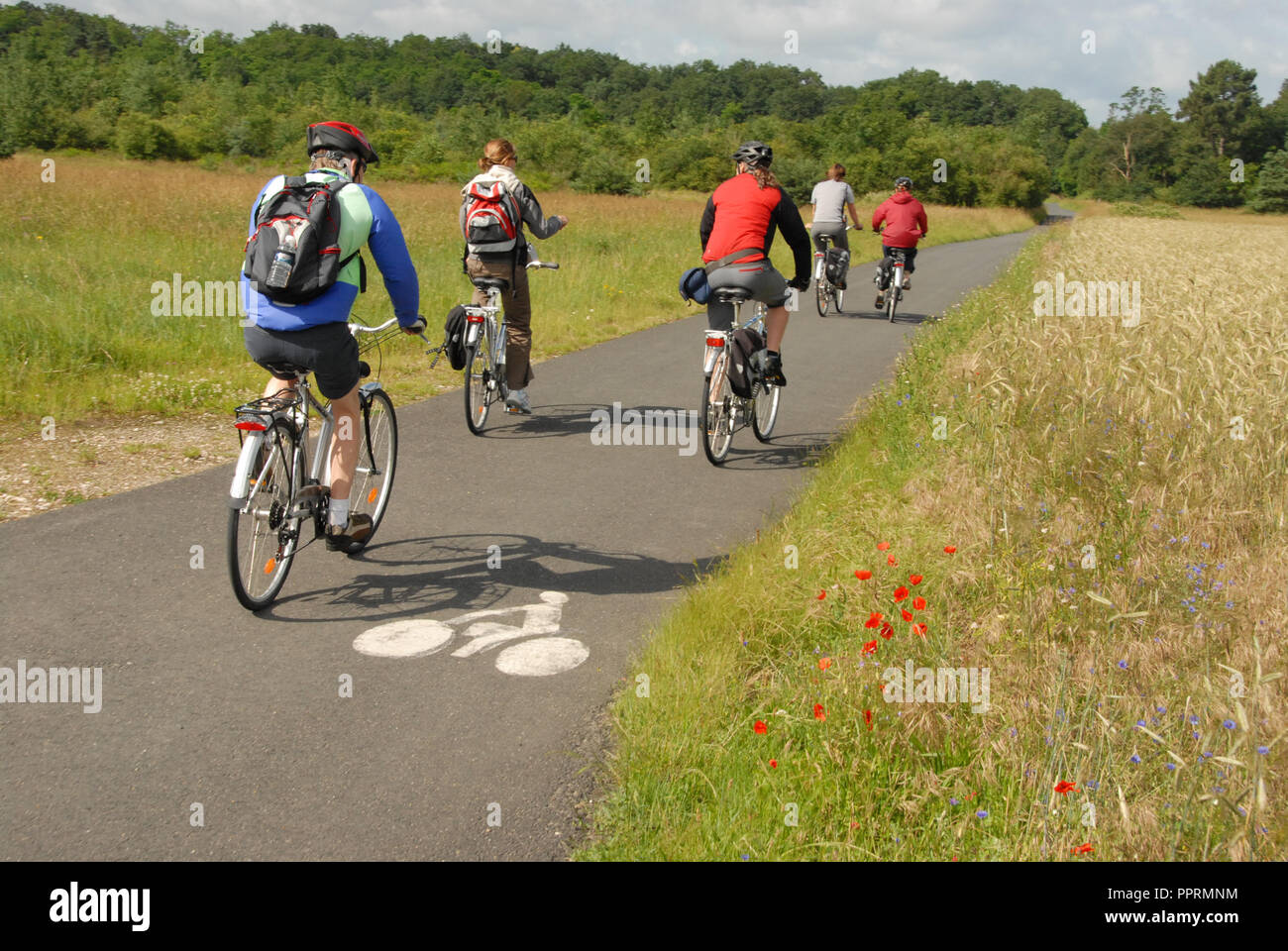 Six ministères dans la vallée de la Loire préoccupés par la menace croissante du réchauffement global, investissent fortement sur l'amélioration de l'ancien et le nouveau cycle tracks Banque D'Images