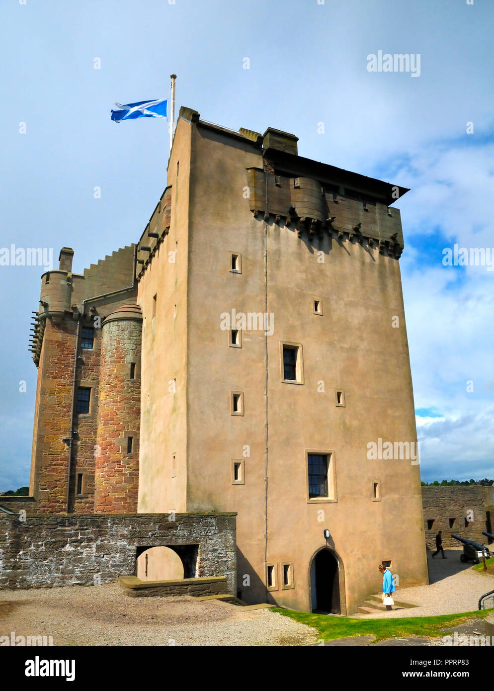 Vue latérale de Broughty Castle, Broughty Ferry, Dundee, Écosse Banque D'Images