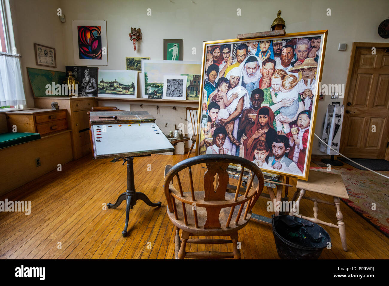 Le studio de Norman Rockwell, Norman Rockwell Museum, Stockbridge, comté de Berkshire, Massachusetts, USA Banque D'Images