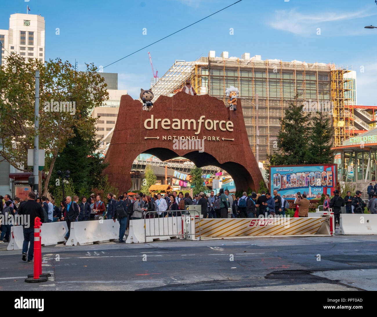 Entrée au Parc National de Dreamforce à conférence Salesforce Banque D'Images