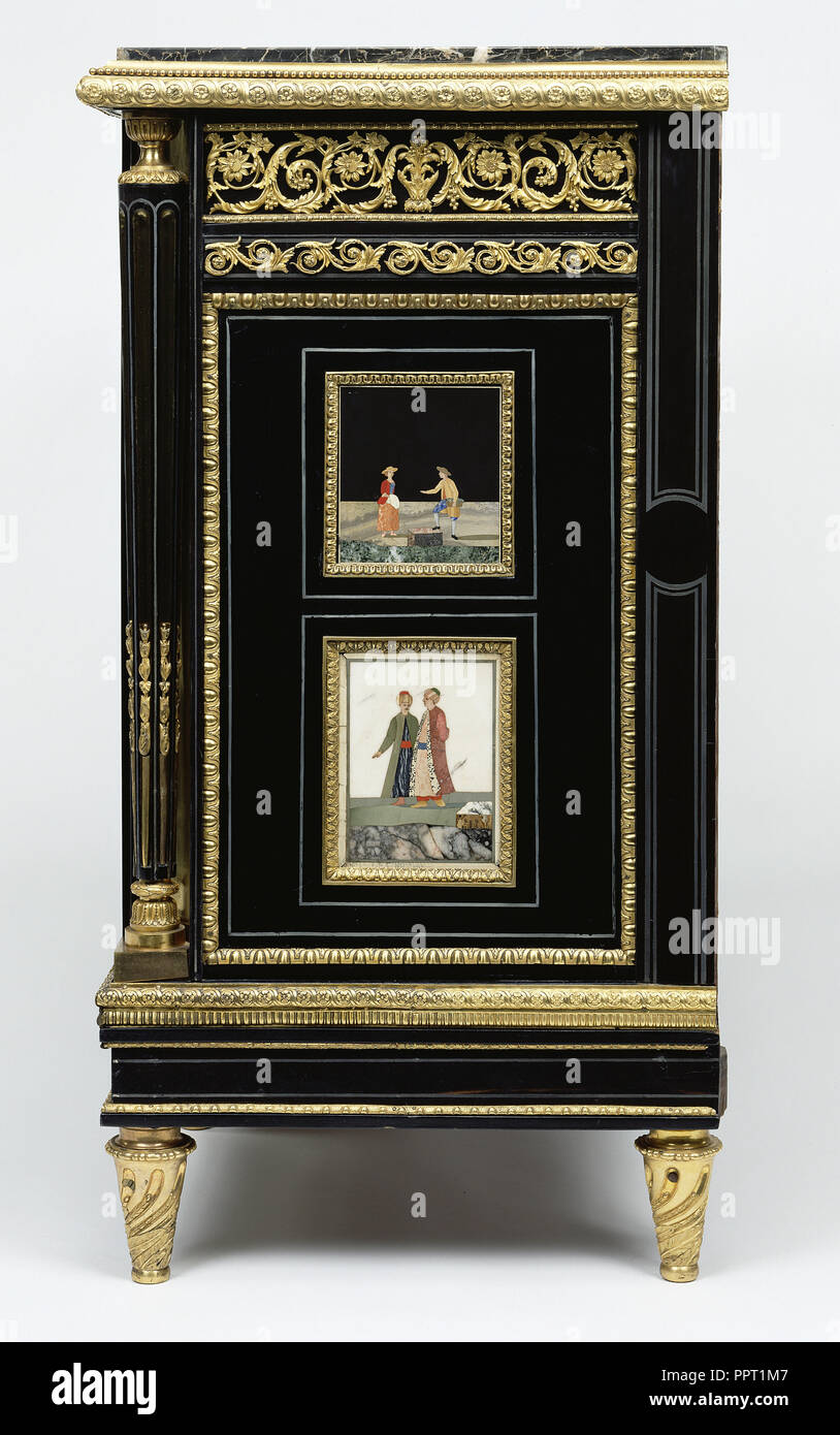 L'un d'une paire d'armoires ; attribué à Adam Weisweiler, Français, 1744 - 1820, Master 1778), Paris, France ; environ 1785 ; pietra Banque D'Images