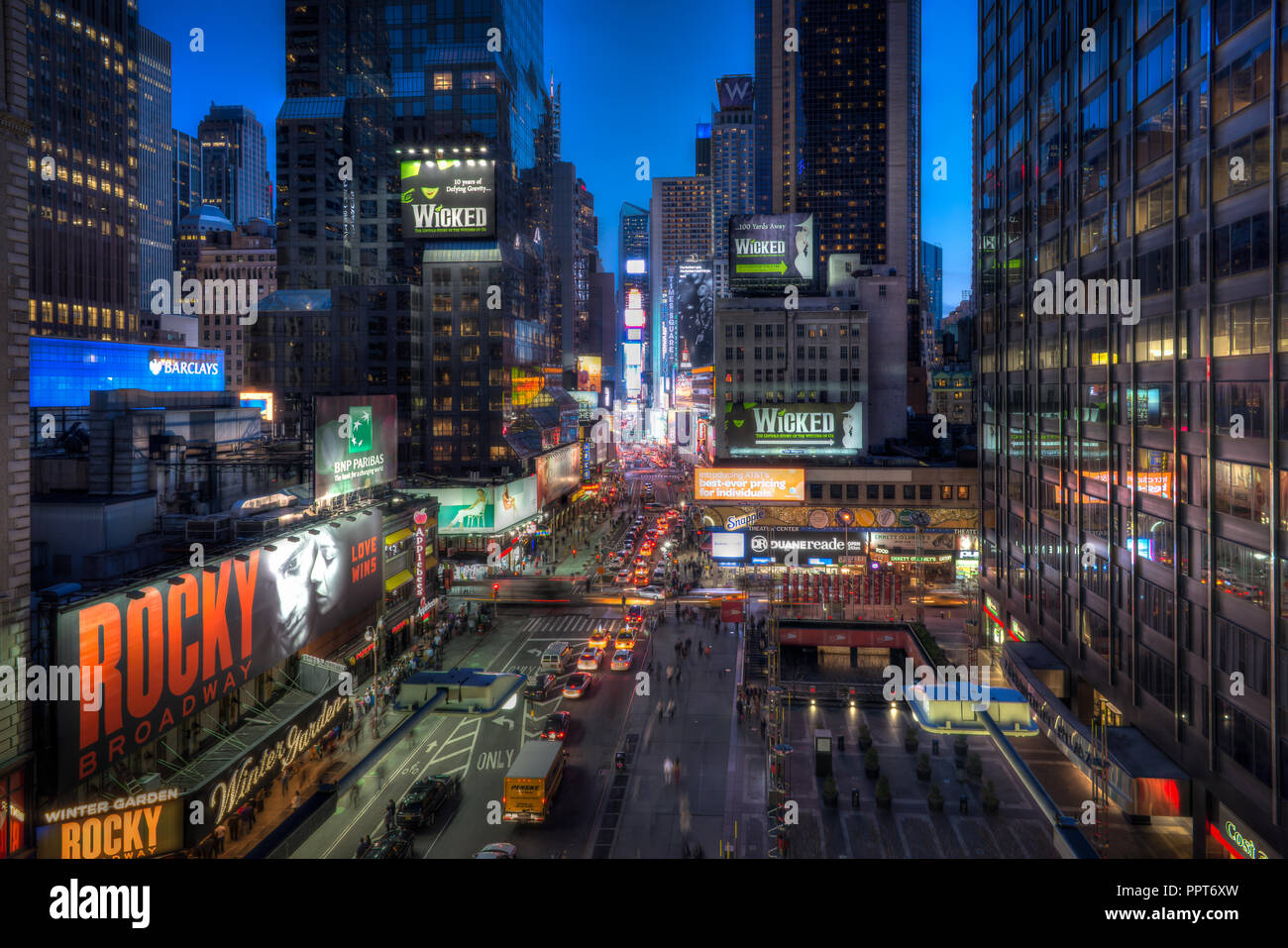 New York City Manhattan Times Square de nuit HDR Banque D'Images