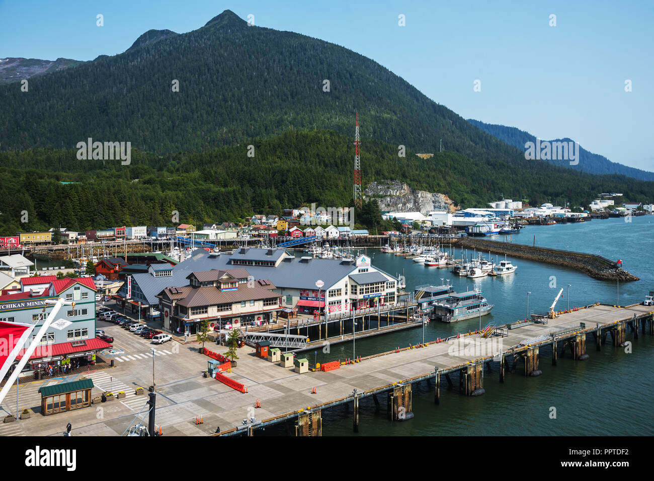 Vue de dessus de Ketchikan, Alaska, USA, Banque D'Images