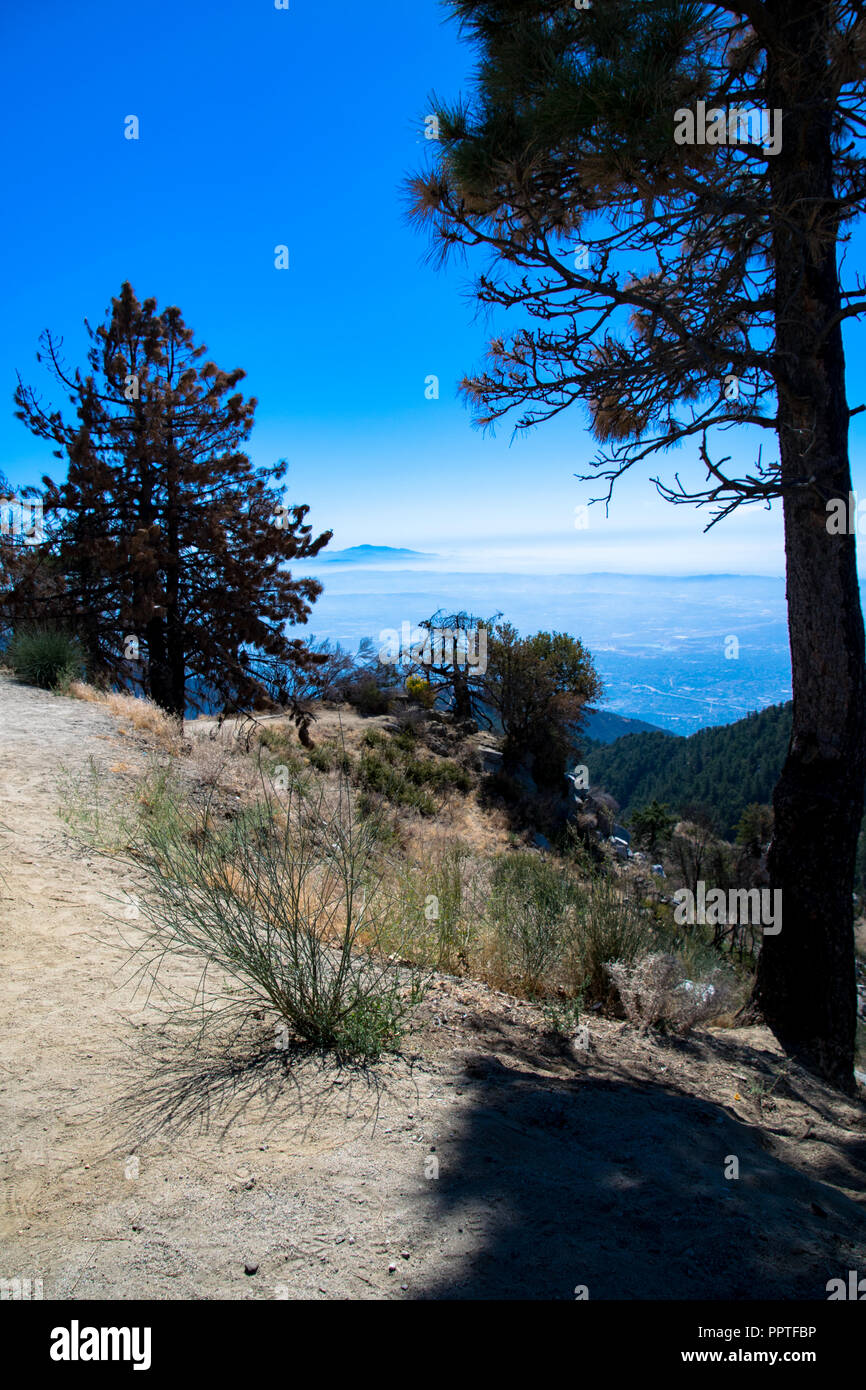 Vista des montagnes San Gabriel comme vu du Mont Wilson près de Glendale, Californie Banque D'Images