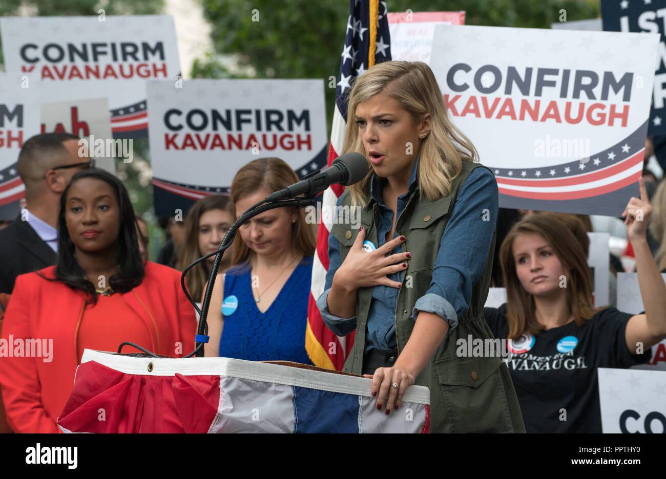 Washington, DC - 27 septembre 2018 : Les femmes occupent des Rallye Candidat à la Cour suprême Brett Kavanaugh Crédit : Xavier Ascanio/Alamy Live News Banque D'Images