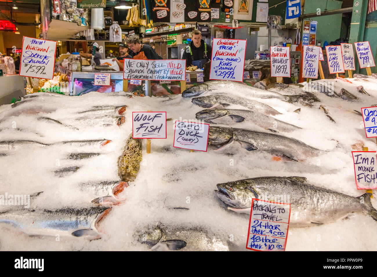 Le marché de Pike Place à Seattle Washington l'un des plus ancien exploitant des marchés d'agriculteurs dans l'United States Banque D'Images