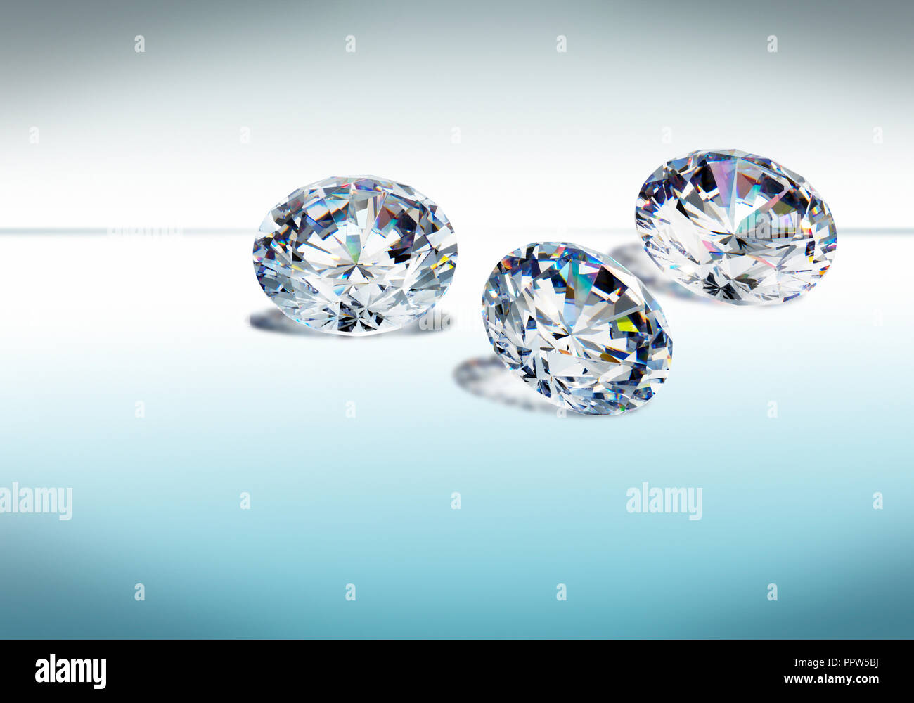 Groupe de diamant rond brillant joyau de pierre gemme Banque D'Images