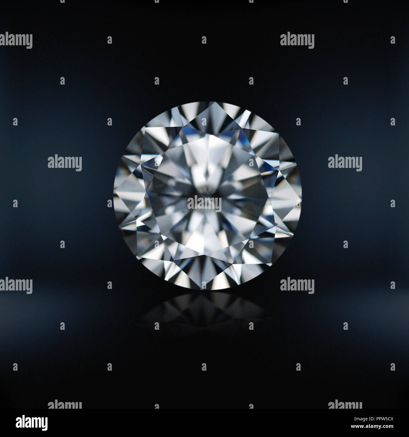 Diamant rond brillant joyau de pierre gemme Banque D'Images