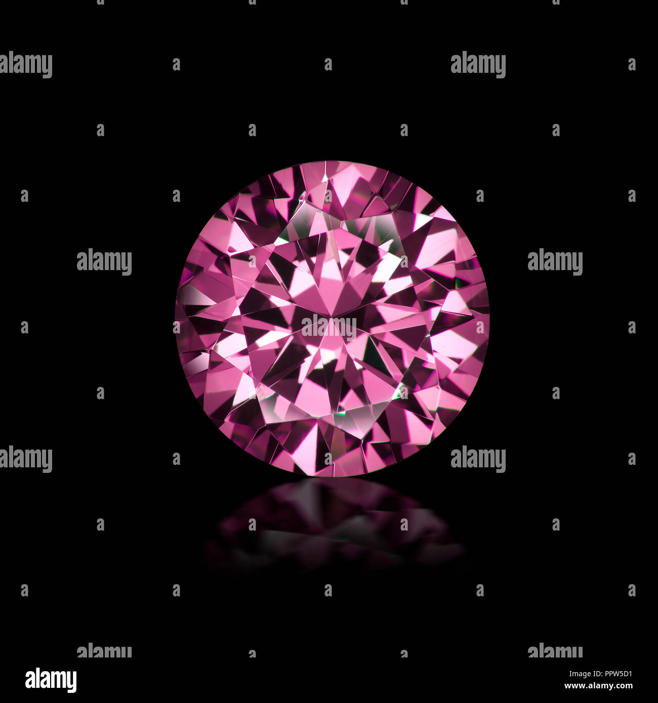 Coupe ronde brillant joyau de pierre gemme diamant rose Banque D'Images