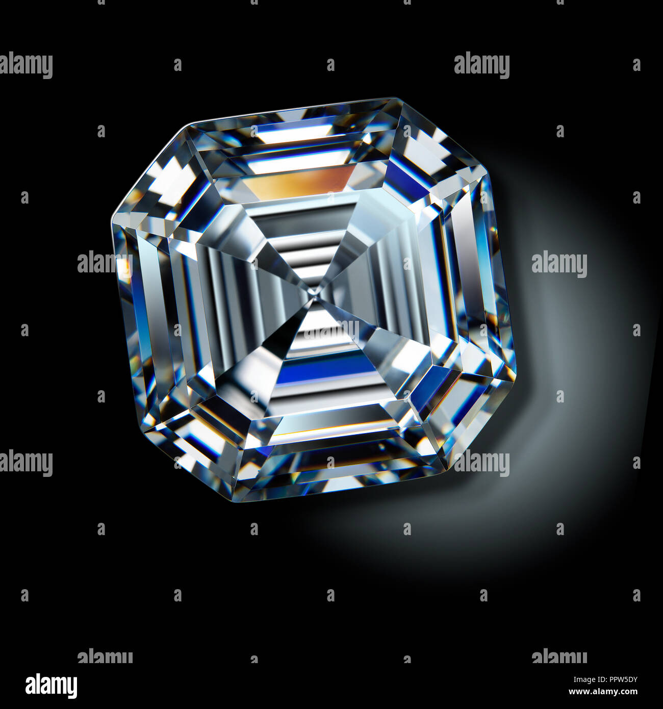 Asscher Cut Diamond Gem de pierre gemme Banque D'Images