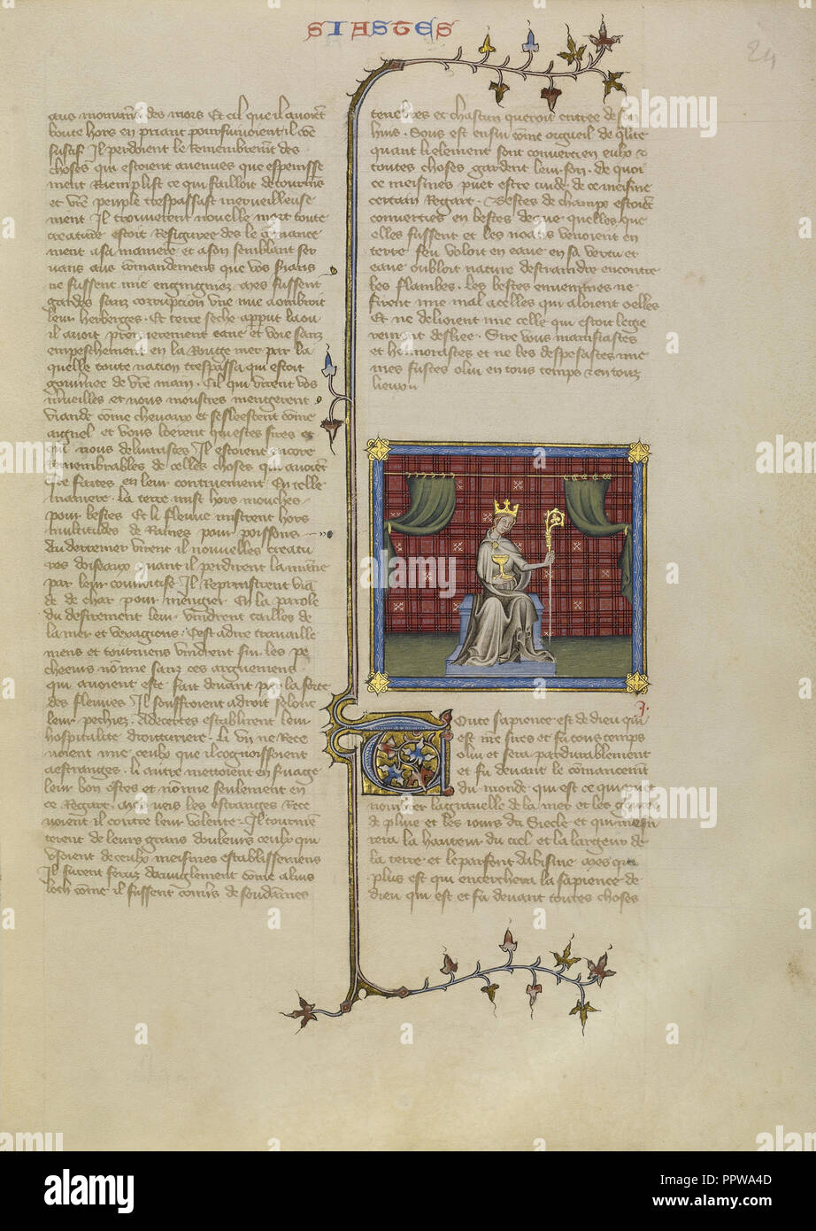 Ecclesia ; Maîtrise de Jean de Mandeville, Français, Actif 1350 - 1370, Paris, France ; environ 1360 - 1370 Tempera sur parchemin ; Banque D'Images