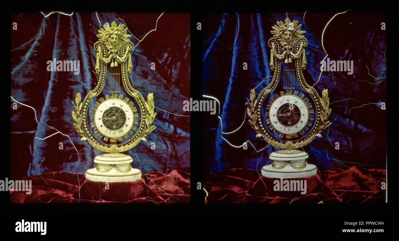 Lyre d'or Tableau horloge ; Frères Lumière ; vers 1898 ; All-Chroma ; autochrome 7,3 x 6,7 cm, 2 7,8 x 5,8 à 2 Banque D'Images