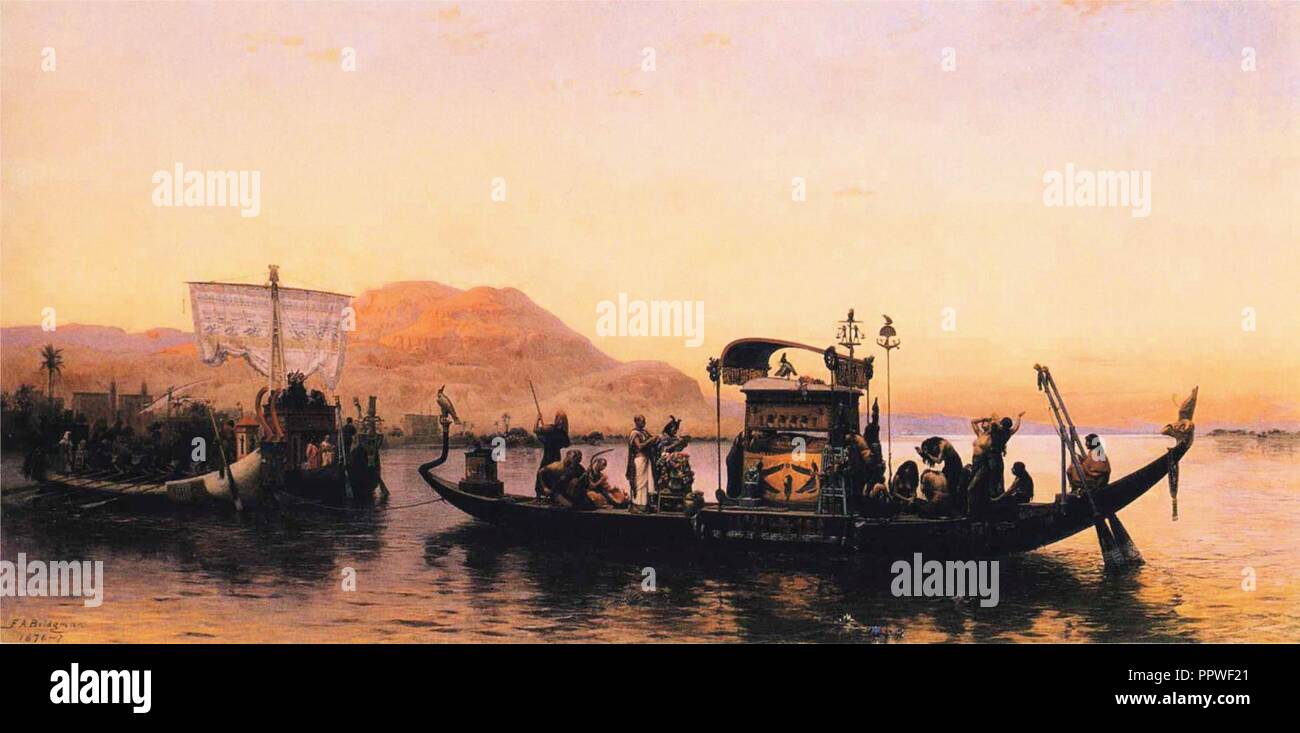 Frederick Arthur Bridgman - Funérailles d'une momie. Banque D'Images