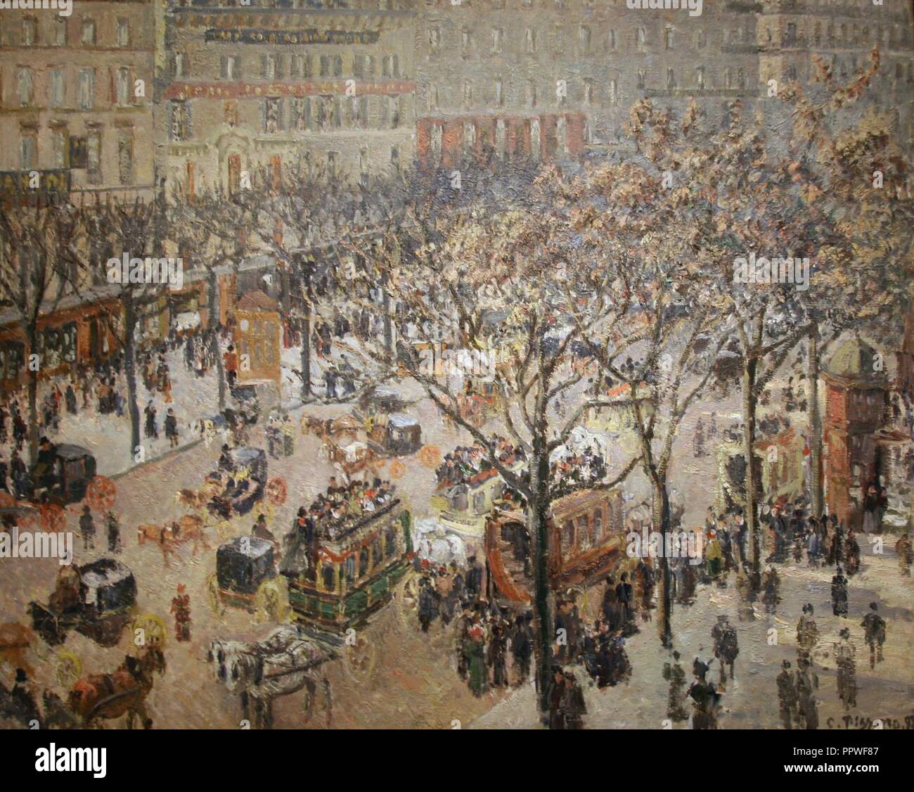 Boulevard des Italiens, matin, la lumière du soleil de Camille Pissarro Banque D'Images