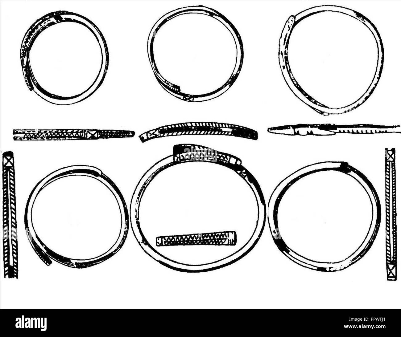 Bracelets avec extrémités overlaping - ancient Dacia. Banque D'Images